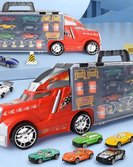 Didžiulis sunkvežimis autovežis su 6 automobilių paleidimo sistema, 55cm, žaisliniai automobiliai