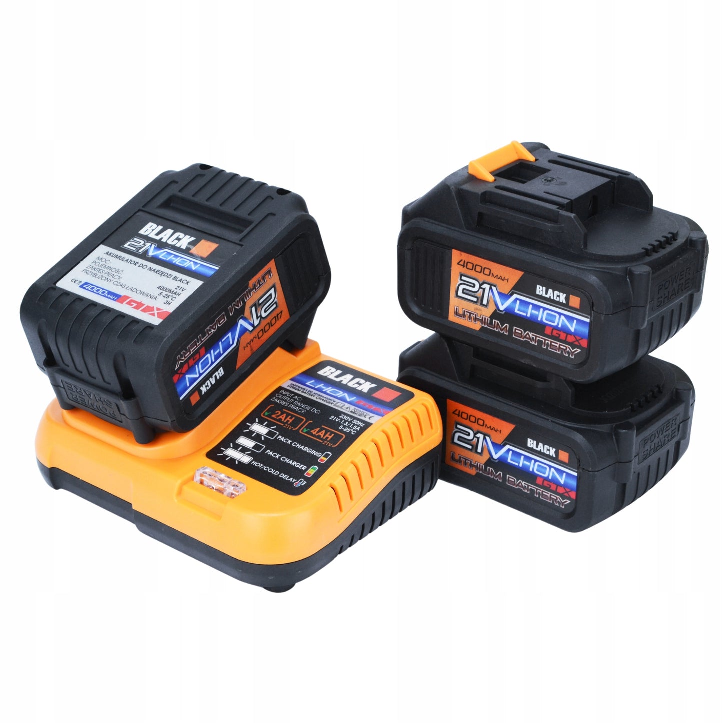 Didelis belaidžių įrankių rinkinys 3 x 4Ah 21V 4in1 Suktukas, Šlifuoklis, Gręžtuvas-atsuktuvas 3 akumuliatoriai