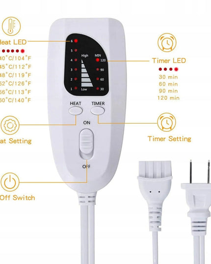 Altera WARMER1 elektrinis pėdų šildytuvas, 6 temperatūros lygiai, 4 laiko programos, nuotolinio valdymo pultas, pilkas