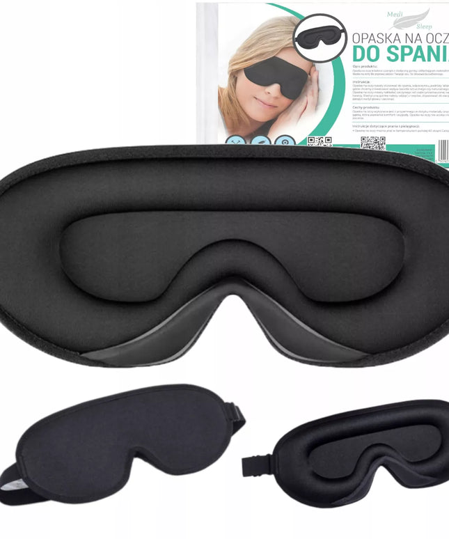 3D miego kaukė, užtemdanti 99% šviesos, reguliuojama