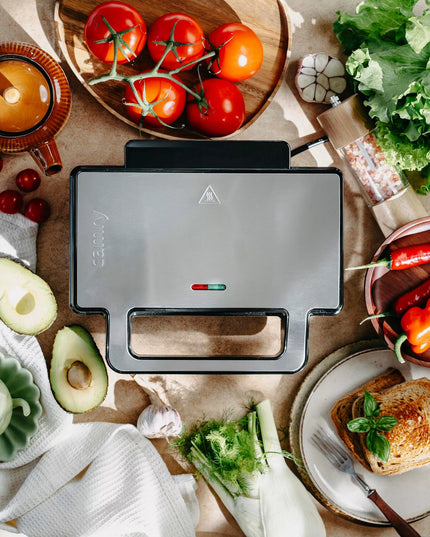 Sumuštinių kepimo aparatas 2in1 PANINI elektrinis grilis skrudintuvas 1400W NON-STICK