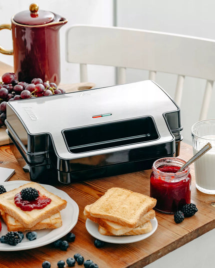 Sumuštinių kepimo aparatas 2in1 PANINI elektrinis grilis skrudintuvas 1400W NON-STICK