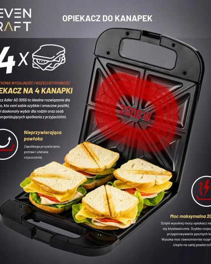 Sumuštinių keptuvė Sevenkraft SK 3095 2000W nepridegančia danga