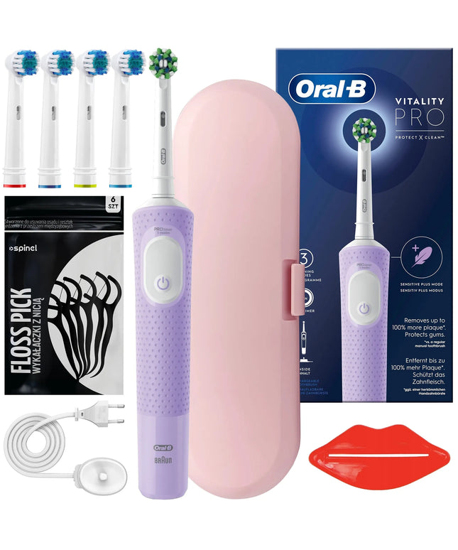 Elektrinis dantų šepetėlis Oral-B Vitality D103 Pro Lilac rinkinys