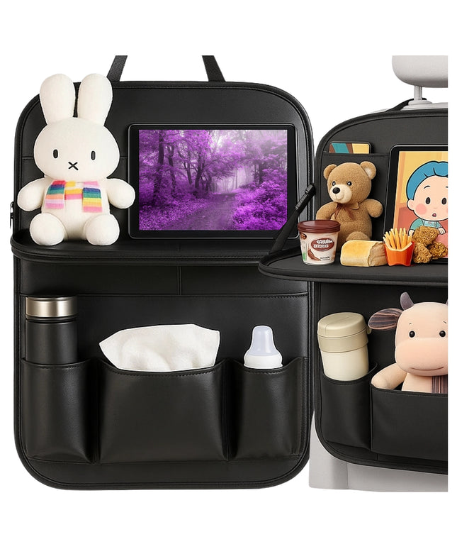 Automobilinis organizatorius galinei sėdynei, apsauga su staliuku/padėklu