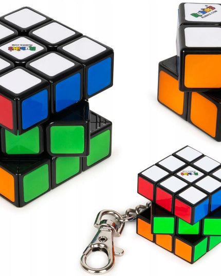 Original Rubik's Cube šeimos rinkinys 2x2 ir 3x3 + 3x3 raktų pakabukas