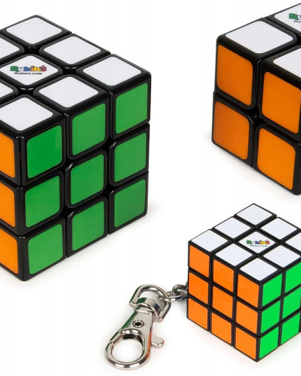 Original Rubik's Cube šeimos rinkinys 2x2 ir 3x3 + 3x3 raktų pakabukas