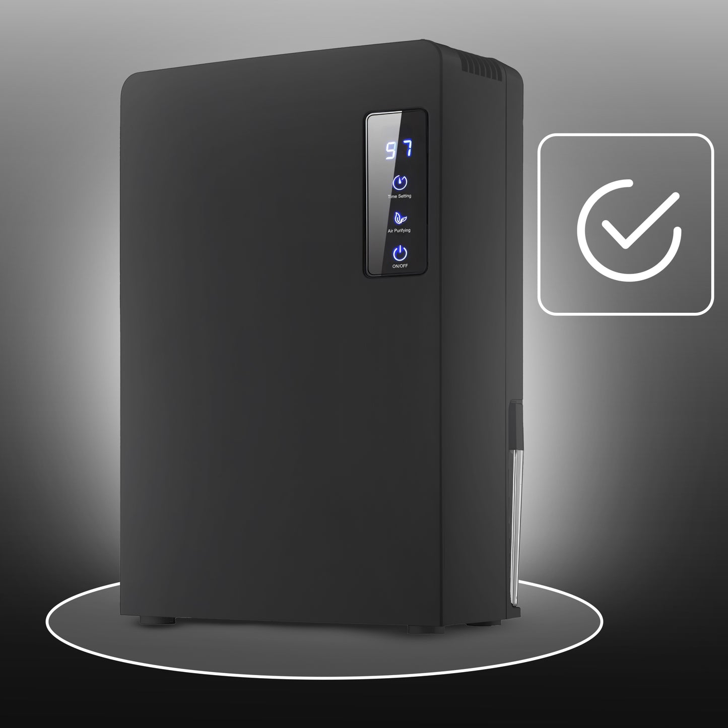 Oro sausintuvas 2200ml Tylus, Efektyvus Drėgmės Sugerėjas Laikmatis LCD LED