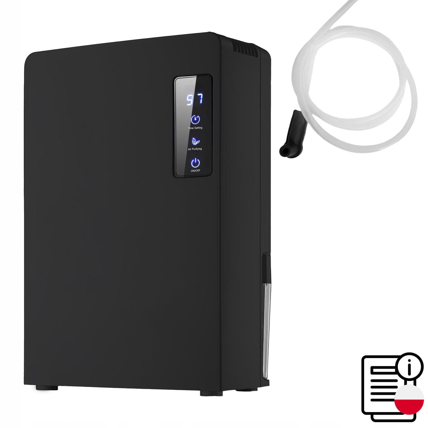 Oro sausintuvas 2200ml Tylus, Efektyvus Drėgmės Sugerėjas Laikmatis LCD LED