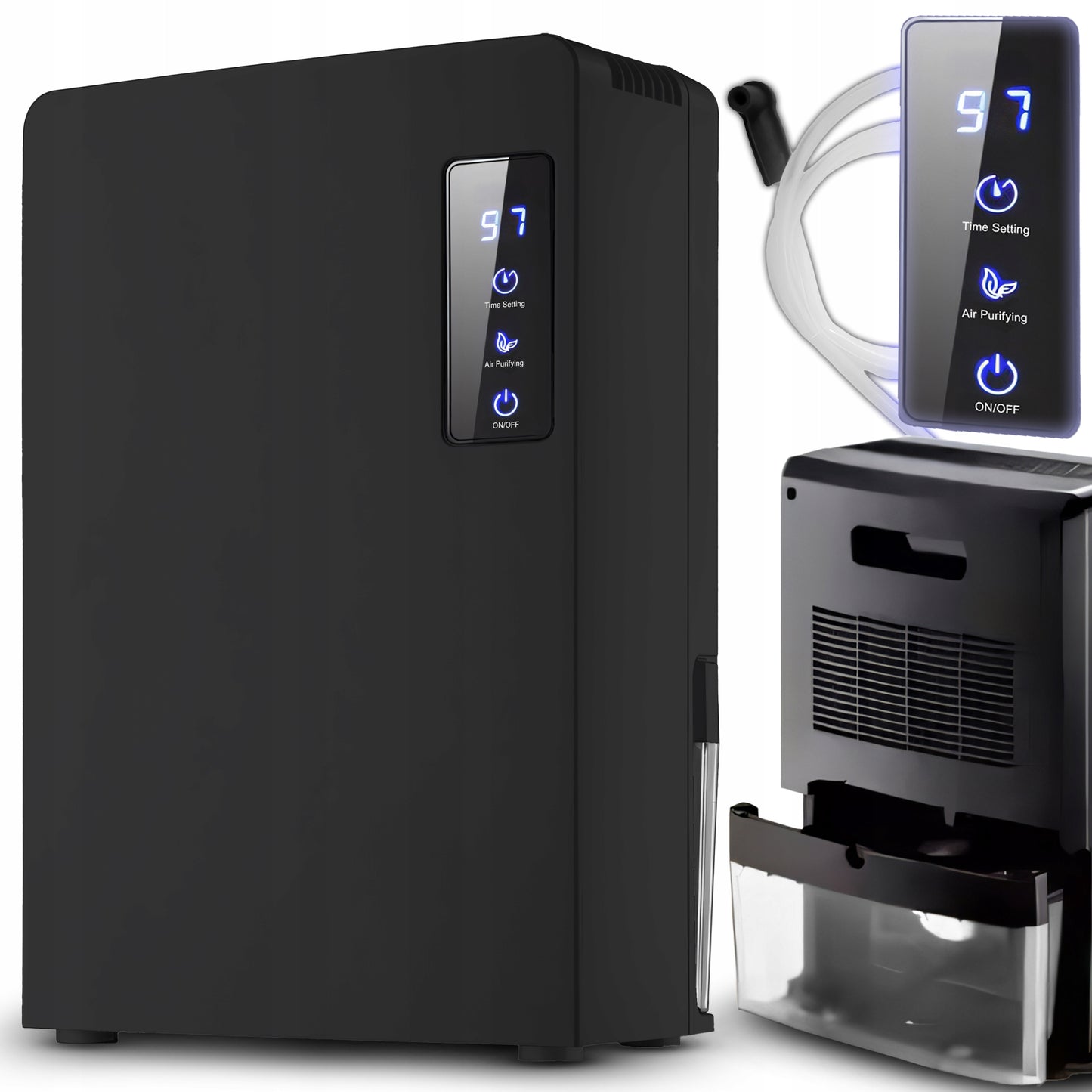 Oro sausintuvas 2200ml Tylus, Efektyvus Drėgmės Sugerėjas Laikmatis LCD LED