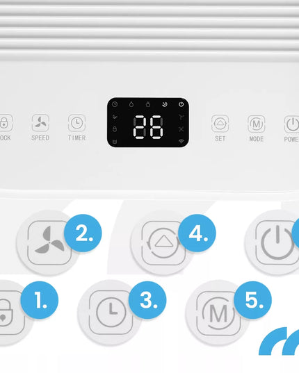Oro sausintuvas drėgmės sugėriklis, surinkėjas tylus WiFi laikmatis higrostatas 12 l/24 val.