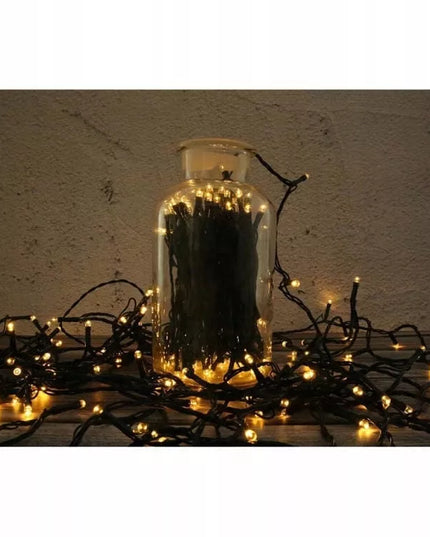 Kalėdinė eglutės girlianda 200 LED, šilta balta, IP44, lauko