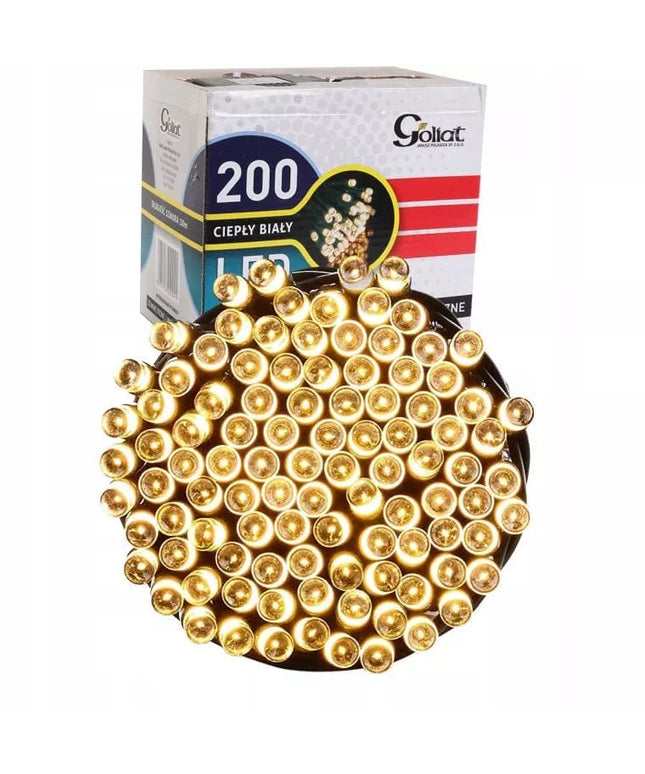Kalėdinė eglutės girlianda 200 LED, šilta balta, IP44, lauko