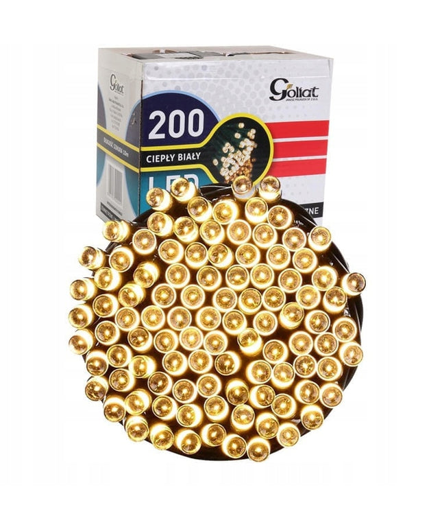 Kalėdinė eglutės girlianda 200 LED, šilta balta, IP44, lauko