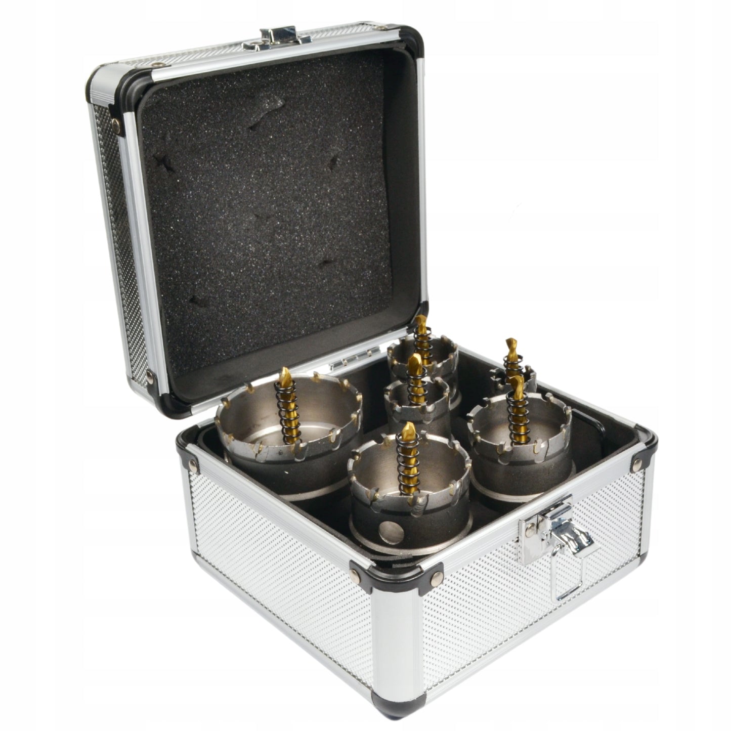 Karbidinės skylamušės / karūnos grąžtai metalui 22-65 mm 6 vnt. BLACK