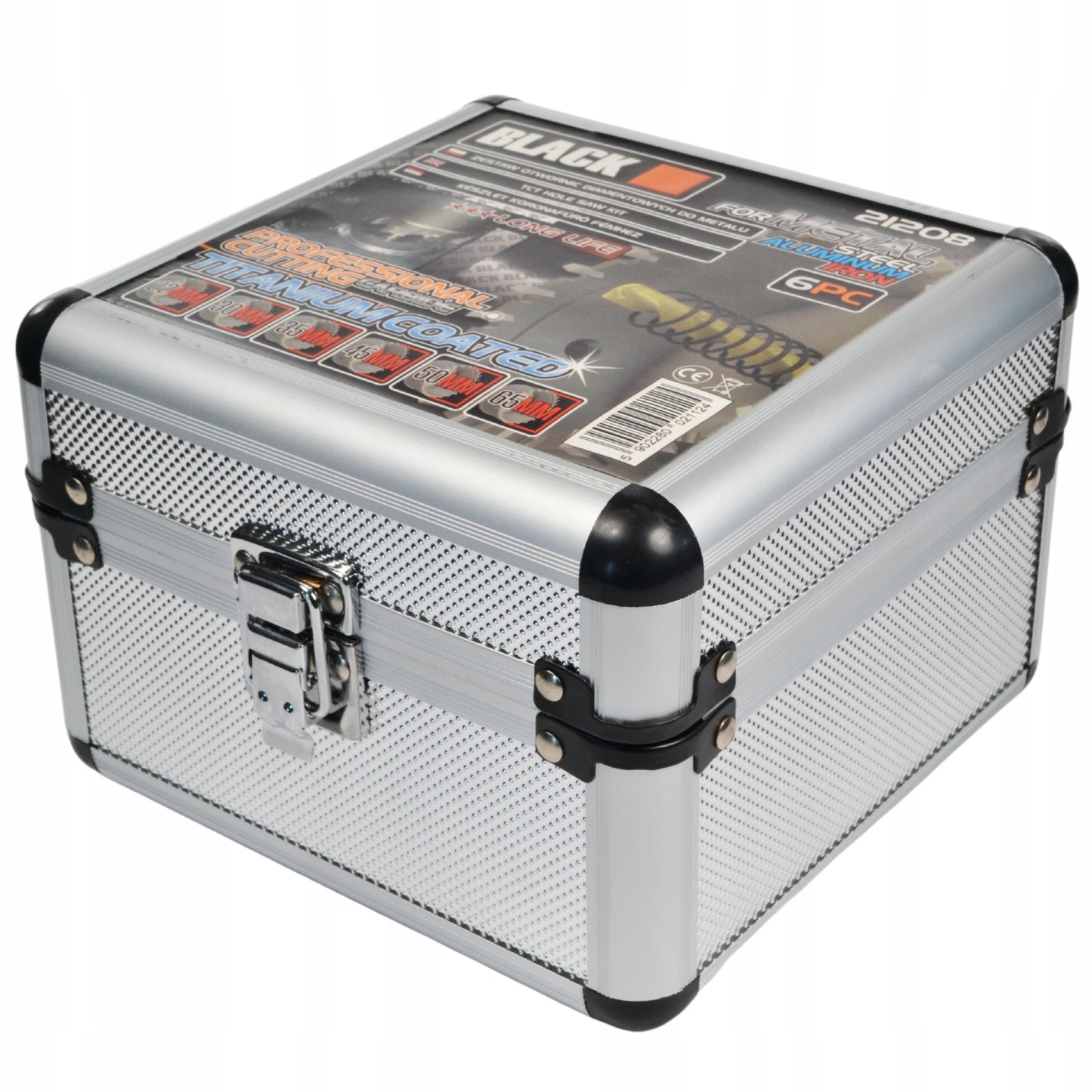 Karbidinės skylamušės / karūnos grąžtai metalui 22-65 mm 6 vnt. BLACK