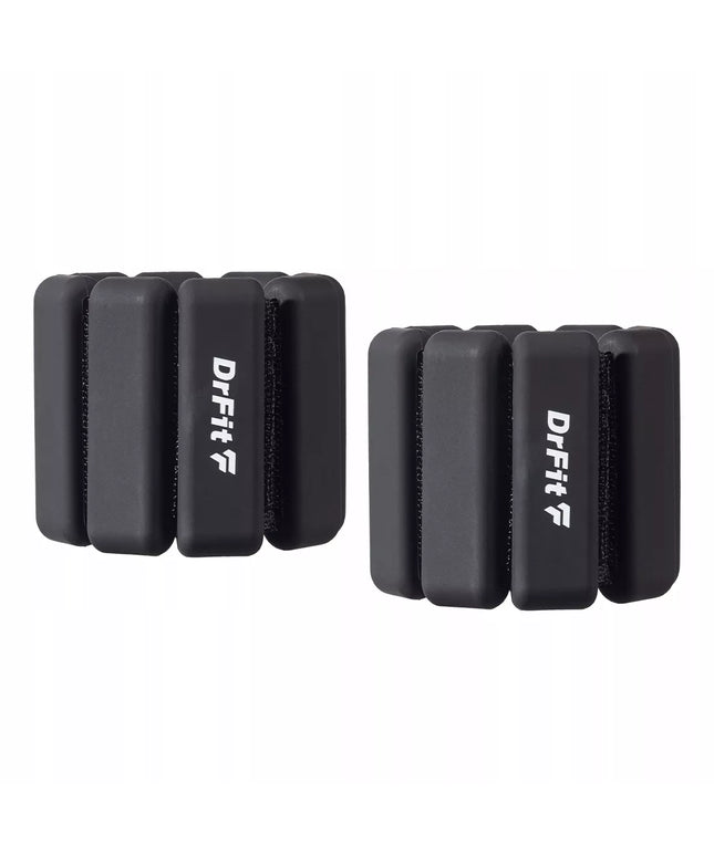 DrFit reguliuojami svoriai kulkšnims ir riešams 2x 0,45 kg, juodi