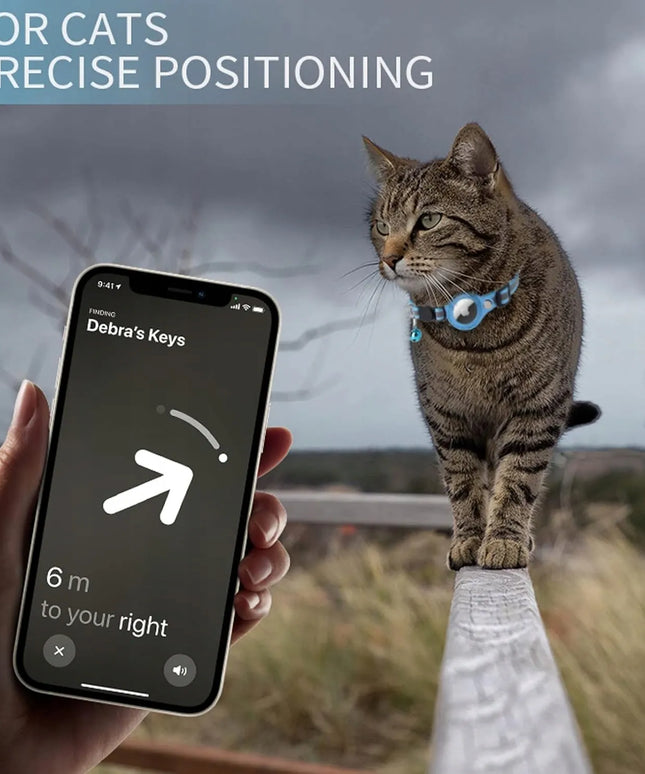Katino antkaklis su Apple AirTag GPS laikikliu ir varpeliu