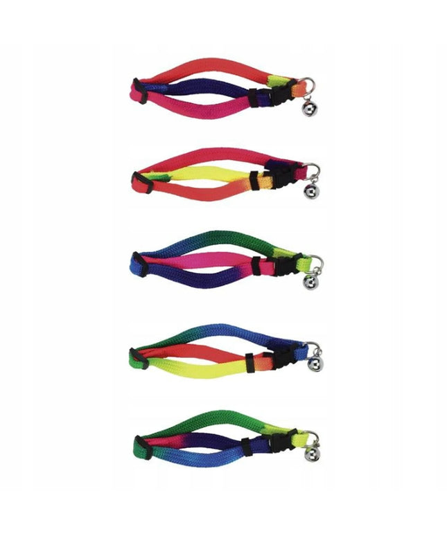 Reguliuojamas antkaklis katėms Rainbow su varpeliu, 10 mm, Kerbl