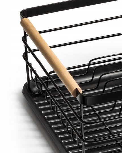 Didelė pastatoma indų džiovykla, lėkštėms, stalo įrankiams, juoda, metalinė XXL