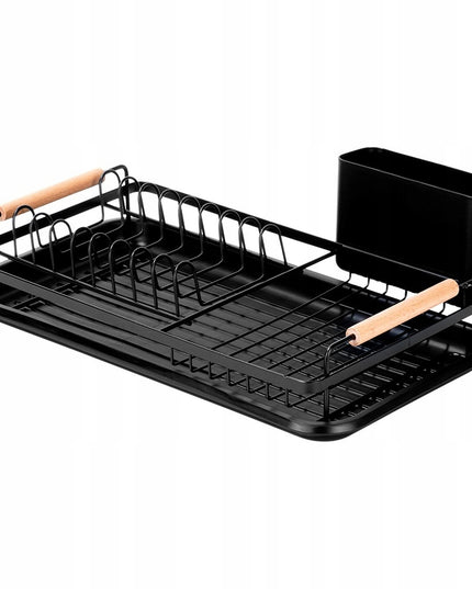 Indų džiovykla MAŽA PASTOVIMA lėkštėms, stalo įrankiams, indams, juoda metalinė