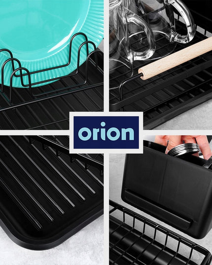 Indų džiovykla MAŽA PASTOVIMA lėkštėms, stalo įrankiams, indams, juoda metalinė