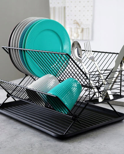 Dvigubo aukšto stovimas indų džiovintuvo/stalčiuko indams ir stalo įrankiams laikyti