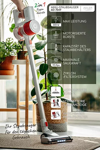 Belaidis vertikalus rankinis dulkių siurblys be maišelio