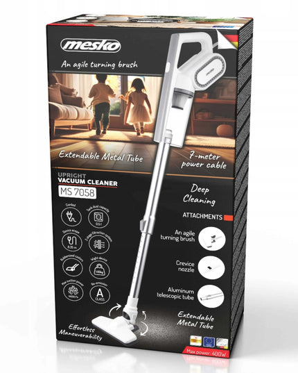 Vertikalusis laidinis dulkių siurblys Mesko MS 7058, be maišelio, rankinis, 400 W