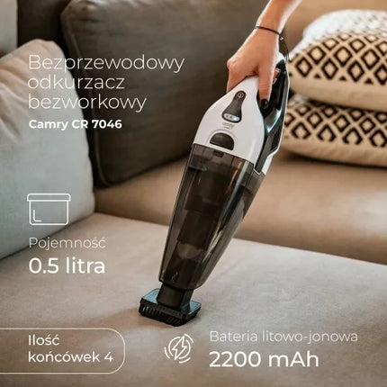 Belaidis vertikalus rankinis dulkių siurblys Adler CR 7046