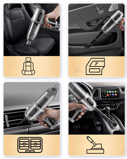 Belaidis rankinis automobilinis dulkių siurblys 2in1 pūstuvas suslėgtas oras