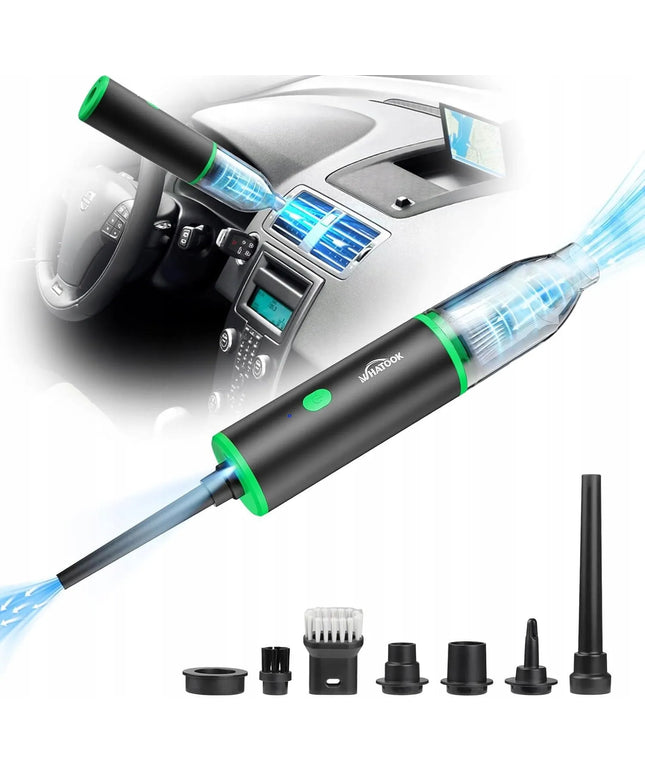 Belaidis automobilinis siurblys 3 viename, 12 kPa, pūstuvas, LED