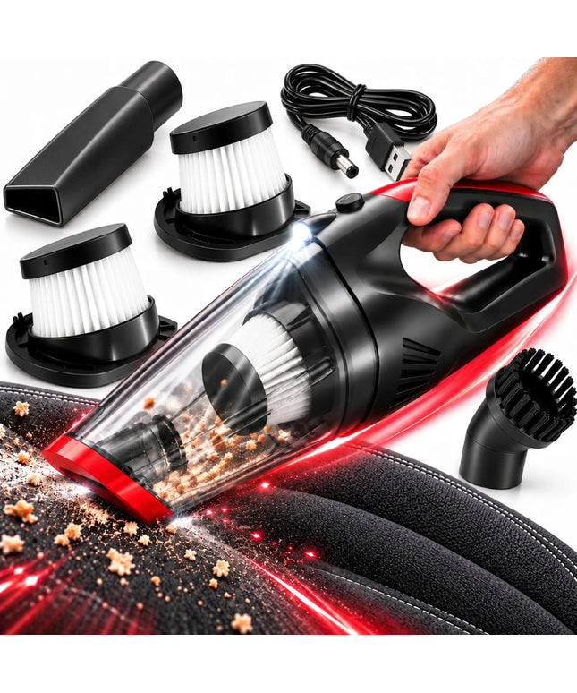 Cikloninis automobilinis dulkių siurblys „Technoid“, 16 000 Pa, 400 W, be maišelio, 2 HEPA filtrai