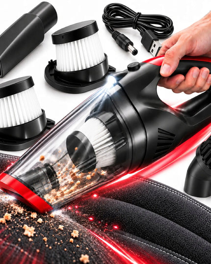 Cikloninis automobilinis dulkių siurblys „Technoid“, 16 000 Pa, 400 W, be maišelio, 2 HEPA filtrai