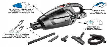 Akumuliatorinis dulkių siurblys 2in1 rankinis ir vertikalus Energy+ 18V, be akumuliatoriaus, GRAPHITE