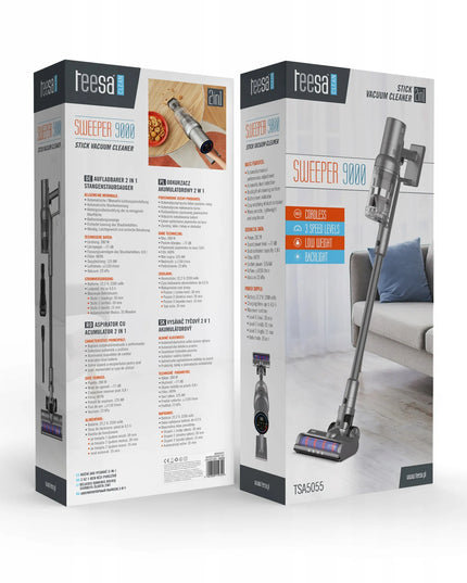 Belaidis vertikalusis dulkių siurblys Teesa SWEEPER 9000, 270 W, su LCD ekranu