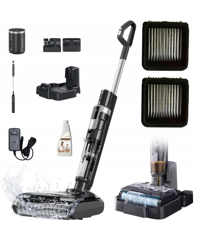 JIMMY HW9 vertikalus dulkių siurblys-ploviklis, 15 kPa, 300 W, su HEPA filtru, juodas