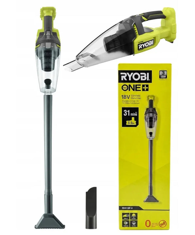 RYOBI RHV18F-0 18 V akumuliatorinis rankinis dulkių siurblys automobiliui su prailginimo vamzdžiu