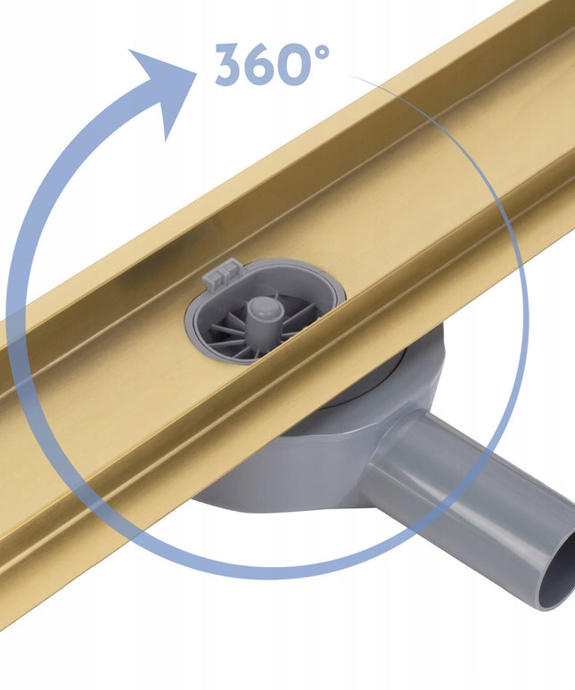 Linijinis nutekėjimas 100 cm Šlifuotas auksas Dušo latakas REA NEOX PRO