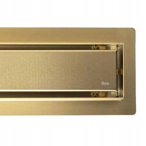 Linijinis nutekėjimas 100 cm Šlifuotas auksas Dušo latakas REA NEOX PRO