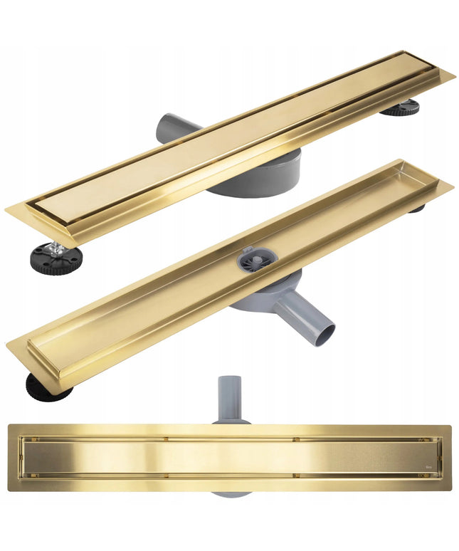 Linijinis nutekėjimas 100 cm Šlifuotas auksas Dušo latakas REA NEOX PRO