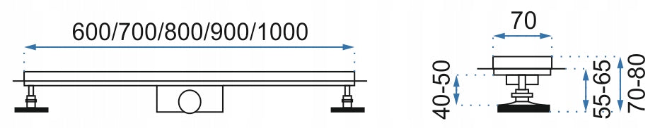 Linijinis nutekėjimas NEOX 50 CM juoda matinė - REA