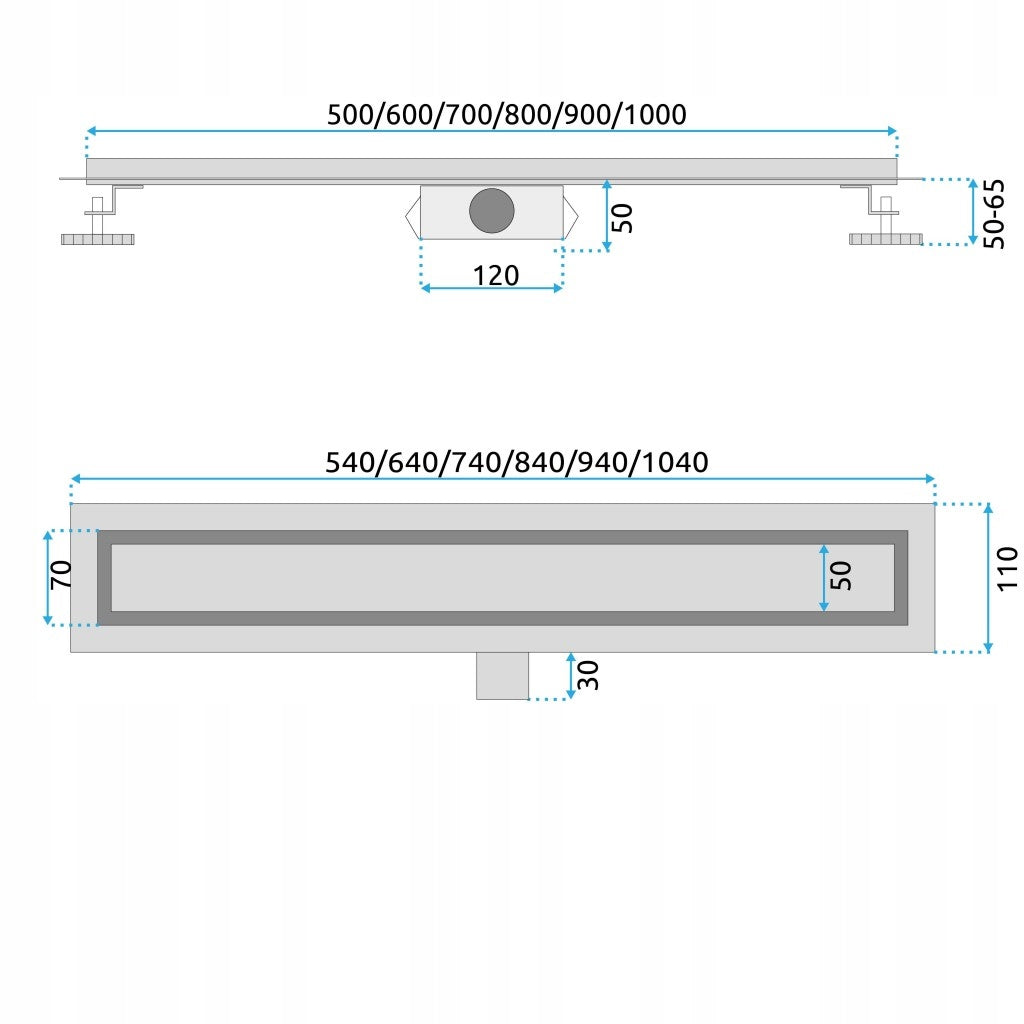 Linijinis nutekėjimas NEOX 50 CM juoda matinė - REA