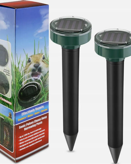 „CoolStaff“ ultragarsiniai saulės energija įkraunami baidikliai nuo kurmių ir graužikų sodui, 2 vnt.
