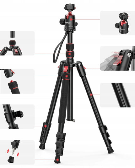 Apverčiamas trikojis ULANZI TT31 su tvirta panoramine galvute, apkrova iki 4 kg