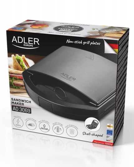 Sumuštinių kepimo aparatas „Muszle“ skrudintiems sumuštiniams, 1000 W, Adler