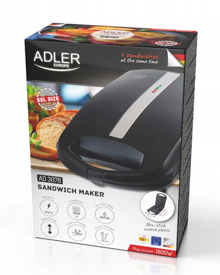 Sumuštinių kepimo aparatas Adler AD 3078 1800W Shell