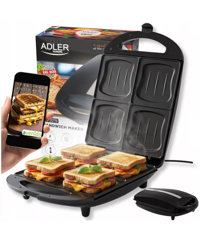 Sumuštinių kepimo aparatas Adler AD 3078 1800W Shell