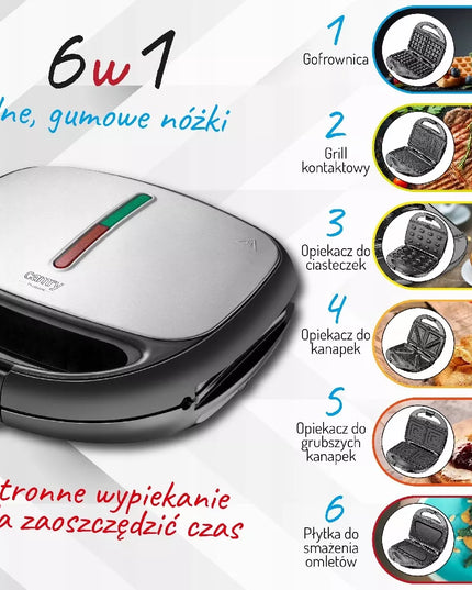 Sumuštinių keptuvė 6 viename skrudintuvas grilis vaflių keptuvė panini riešutai trikampiai