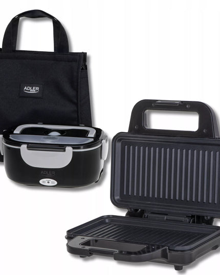 Sumuštinių keptuvė „Panini“ grilis 1400 W + elektrinė pietų dėžutė